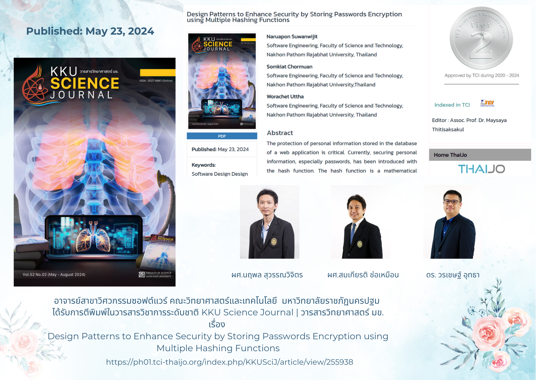 ผลงานตีพิมพ์งานวิจัยระดับชาติ 2567