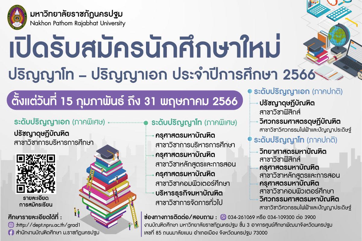 ประกาศฯ การรับสมัครนักศึกษาระดับบัณฑิตศึกษา ประจําปีการศึกษา 2566